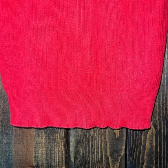 Abercrombie 90s Style Ribbed Turtleneck Sweater Size M Red 100% Cotton Preppy - Picture 3 of 9